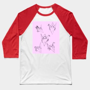 Pink Paper Cranes Baseball T-Shirt